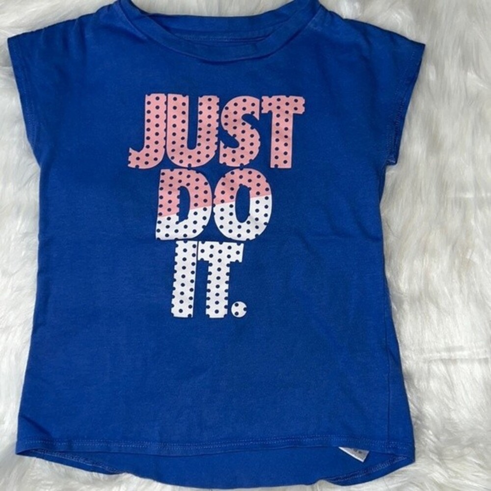 Nike Girls Blue Short Sleeve Just Do It T-shirt Size 6